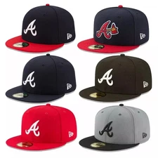 New Atlanta Braves Fitted 59FIFTY Hat Classics Vintage Solid Color Baseball Era