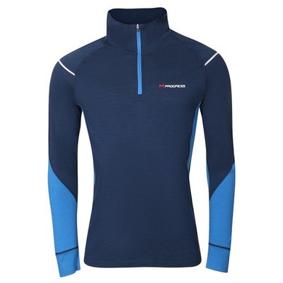 PROGRESS 100% Merino Langarmshirt mit RV Merinounterwäsche Funktionsshirt NEU