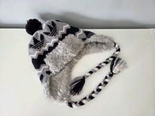 Vintage Adidas Originals multi-trefoil earflap winter beanie pompon and fleece