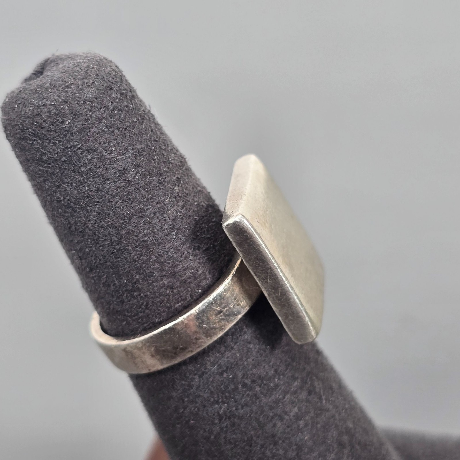 Solid 925 Sterling Silver Geometric Square Statem… - image 2