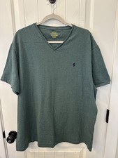 Polo Ralph Lauren Men's XXL V-Neck T-Shirt Heather Green Classic Fit