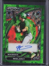 2026 Leaf Baseball Nation Maddox Molony Green Cracked Ice Auto #/5