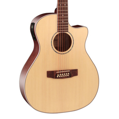 Cort GA-MEDX-12 Grand Auditorium 12-String A/E Guitar - Open Pore - Open Box