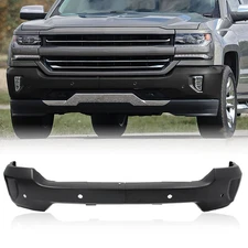 Front Bumper Face Bar Black W/ Sensor Holes For 2016-2019 Chevy Silverado 1500