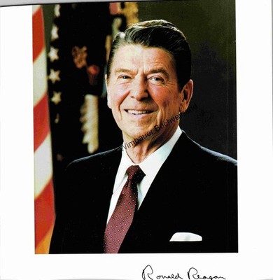 Autographed Litho Ronald Reagan (1911-2004) US President /// Autogramm Autograph