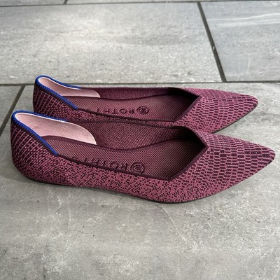 Rothys The Point Fig Python Snake Print Toe Limited Edition Flat Women W 8 Rare