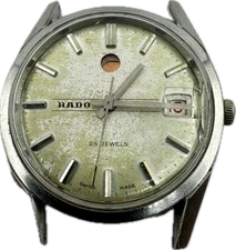 Vintage 35mm Rado 11781 World Travel 25 Jewel Men's Automatic Wristwatch Steel