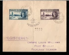 FALKLAND ISLANDS KGVI 1946 VICTORY SET ON REG. FIRST DAY COVER