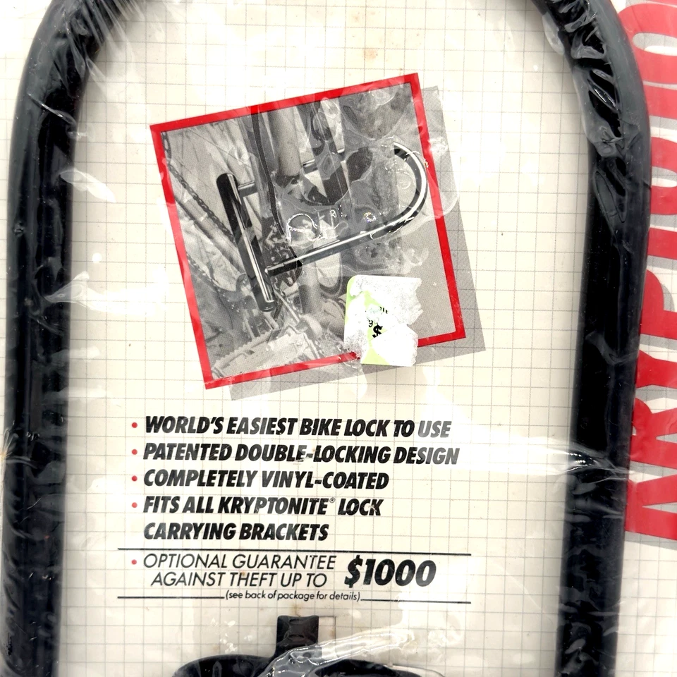 Vintage Kryptonite Krypto Lok ATB U-lock w/ Mounting Bracket & Key Bike Bicycle - Image 2 of 4