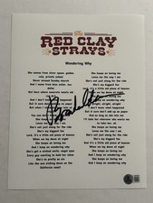BRANDON COLEMAN SIGNED LYRIC SHEET AUTOGRAPHED THE RED CLAY STRAYS BAS COA
