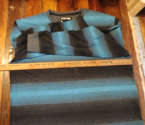 Zoo York Sweater Sweatshirt Striped Blue Black Gray Skateboard Size XL - Picture 5 of 9