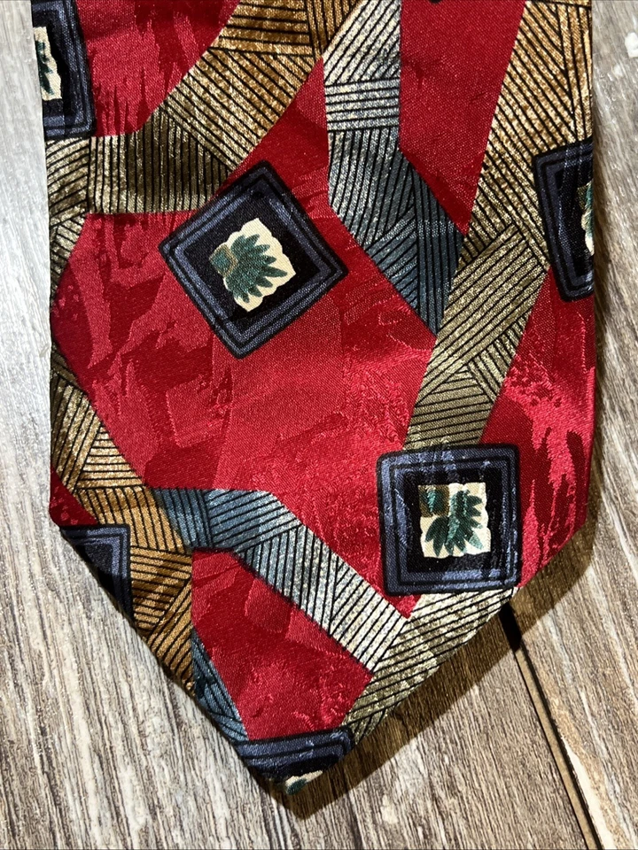 Corbata para hombre Andre Gianni Designer Silks abstracta 100 % seda EE. UU. multicolor usada en excelente estado Foto 2 de 4