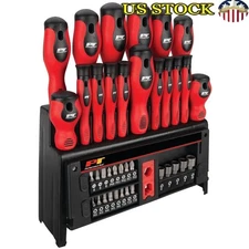 Versatile Screwdriver Set 39 Blades Magnetic Tips Organizing Rack Tool Kit New