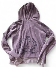 Y2K Vintage Juicy Couture Lilac Velour Jacket With Logo Back And Stones Size L