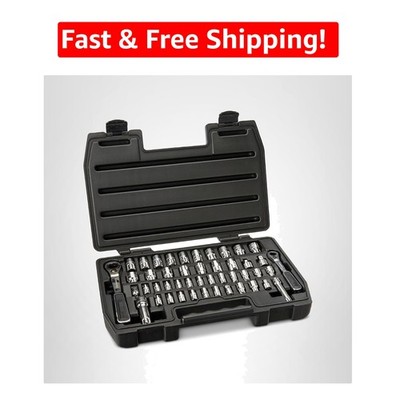 Durable 46 Pc. Mechanics Tool Set with Comfort Grip and Blow Mold Storage Case