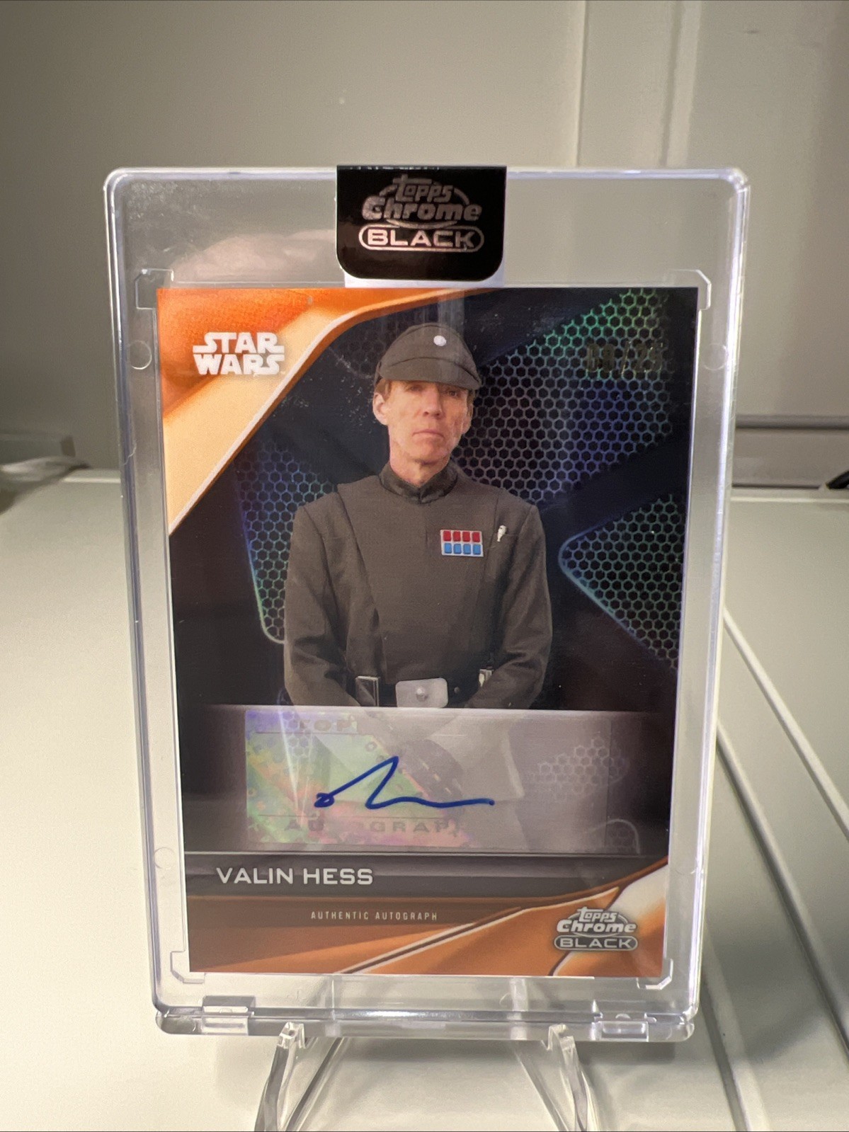 2023 Topps Chrome Black Star Wars Richard Brake Valin Hess Orange Auto 25