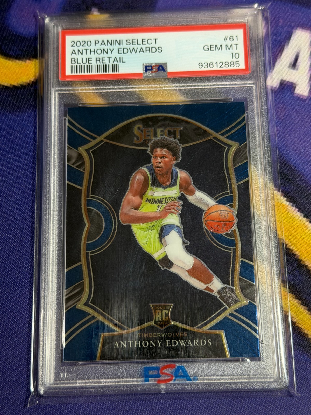 2020 Panini Select Anthony Edwards Blue Retail #61 PSA GEM MT 10 ROOKIE