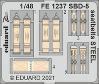 Eduard Accessories FE1237 - 1:48 SBD-5 Seatbelts Steel, For Revell - Neu