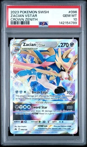 2023 Pokemon SWSH Crown Zenith Zacian Vstar #096 PSA 10