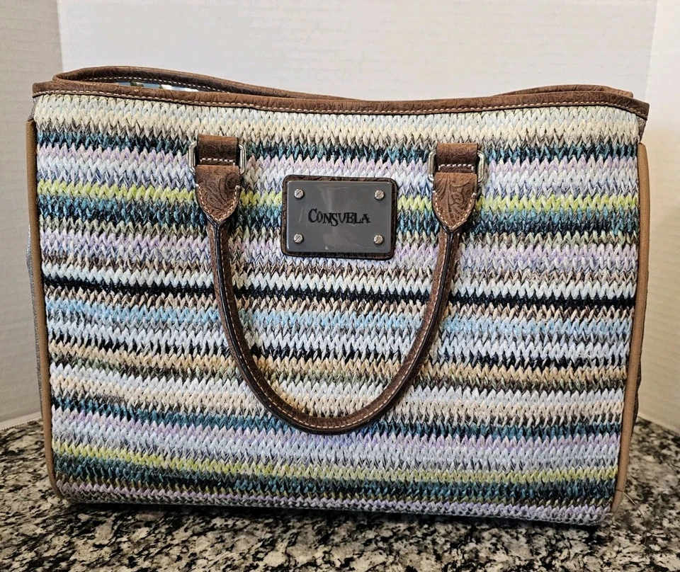 Consuela Shoulder/Tote Bag Spring Multi Color Fun Lg 3 Compartment  - Image 2 of 4