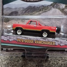Greenlight All-Terrain 1:64 1978 Dodge Ramcharger Diecast Red/Black/Yellow LE