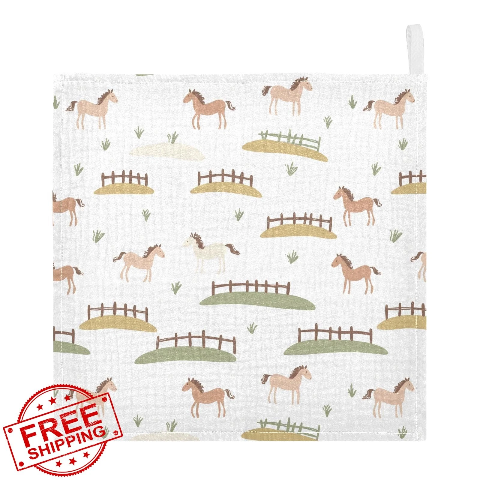 vvfelixl Baby Washcloths Horses 3 Pack 11.8in