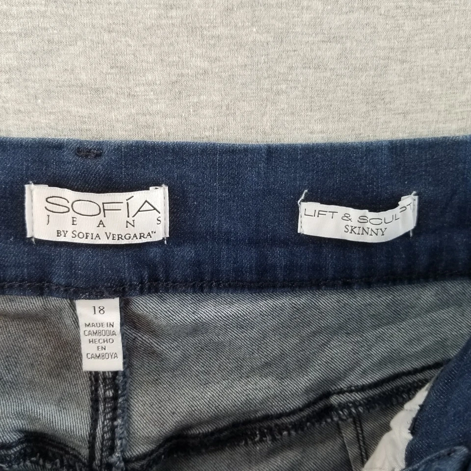 Sofia Jeans Women's Sz 18 Lift & Sculpt Skinny Stretch Mat. Dark Wash Normcore - Image 3 of 4