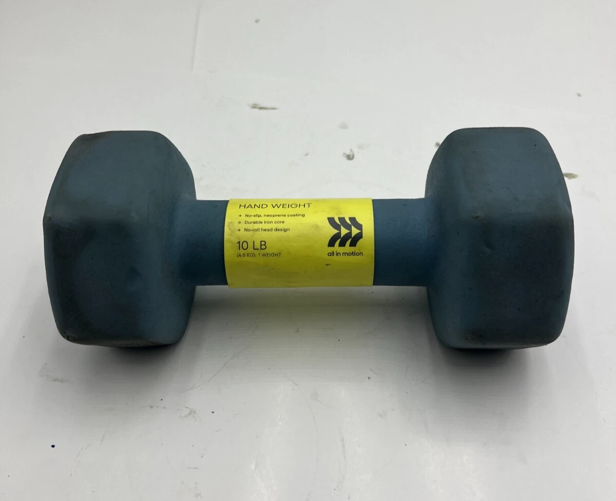 ALL IN MOTION HAND WEIGHT 10 LB Dumbbell Neoprene Coated Hand Weight Hex Shape