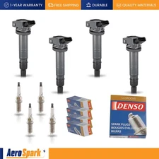 4 Ignition Coil & 4 Denso Spark Plug for 2005-2016 Toyota Tacoma 2.7L l4 UF495