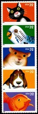 US, #3230-34 Bright Eyes set, 1998, MNH