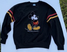 Vintage Walt Disney World Sweatshirt Women s L Velvet Mickey Mouse Crewneck USA
