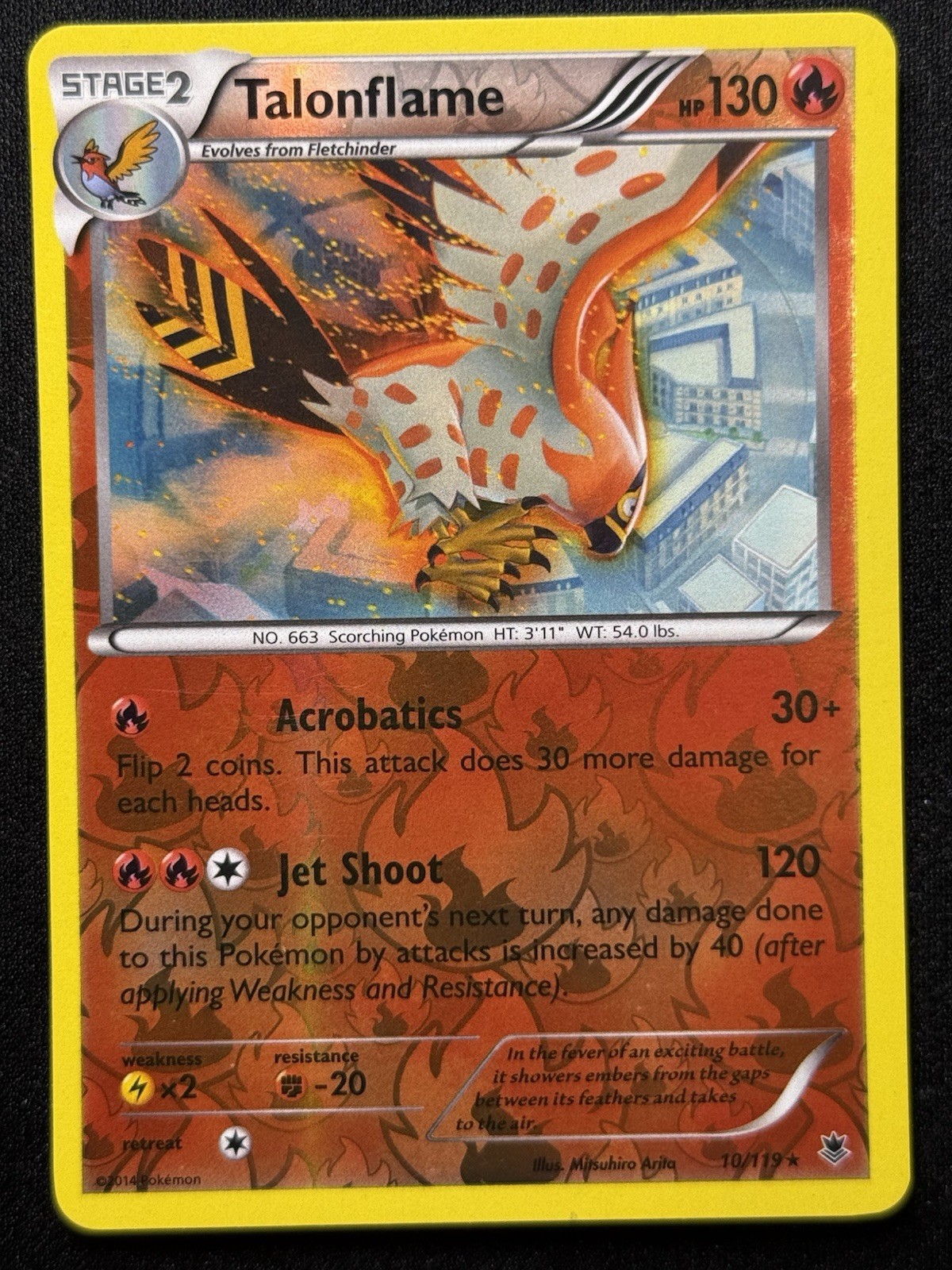 Talonflame 10/119 XY - Phantom Forces Reverse Holo LP/NM