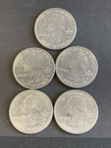 Decent Set (5) of 2019 West Point Quarters. Circulated, See Pics For Condition