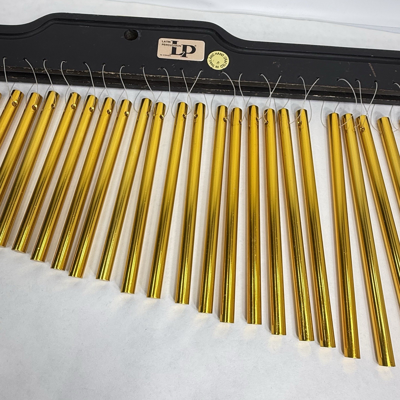 Latin Percussion Single Row 36 Bar Chimes Black & Gold Missing Striker