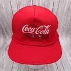 Vtg 1991 Coca Cola Indy 500 75th Rope Hat Red Snapback Racing Cap USA