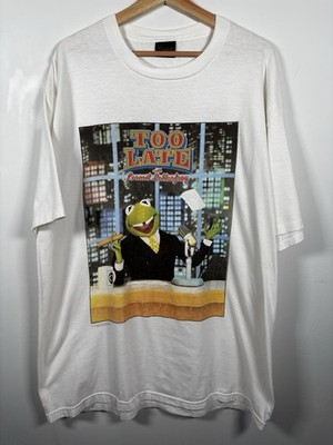 Vintage Kermit the Frog Too Late with Kermit Letterfrog t-shirt size XL