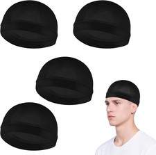 4 Pcs Wave Cap,Silk Wave Sleep Hair Cap for Black Men