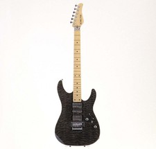 used Schecter NV‑3‑24‑AL See‑Thru Black electric guitar from japan