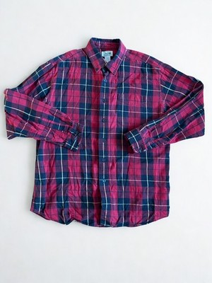 LL Bean Men's Scotch Plaid Flannel Shirt L Red Tartan Cotton Button Down Soft