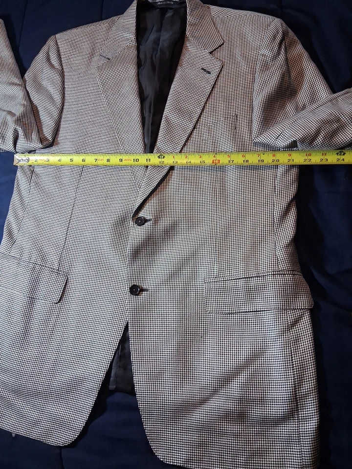 Blazer Canali Para Hombres 42 R Gris Regular Pata de Gallo Seda Lana Chaqueta Foto 4 de 4