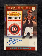 05/23 Jake Dolegala 2019 Panini Contenders Auto Cracked Ice RC Bengals #298