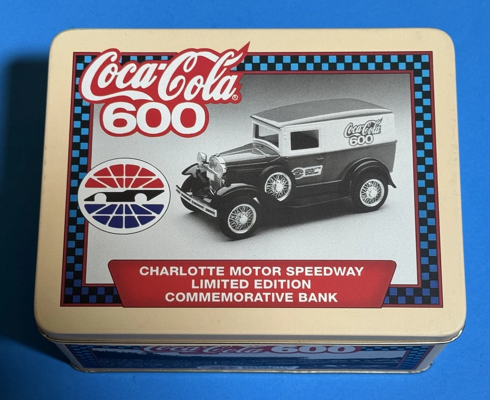 1993 Charlotte Motor Speedway Coca Cola 600 Ford Model A Van Diecast Bank in Tin - Image 2 of 4