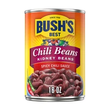 16 oz Canned Spicy Dark Red Chili Beans, Source of Plant Based Protein and Fi...