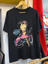 Betty Boop Motorcycle Mama Shirt Retro Style Black Unisex Shirt Reprint WA2063