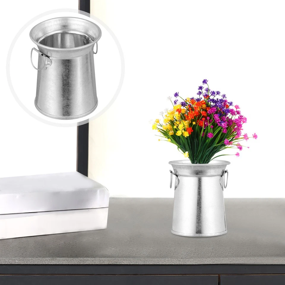 3 Stück Vintage Eisen Kunst Blumenvase Rustikaler Stil Blumeneimer Home Pot - Bild 3 von 4