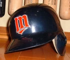 RON COOMER MINNESOTA GAME WORN USED 1999 BATTING HELMET W/TWINS LETTER OF AUTH.