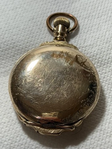 Antique Elgin pocket watch, 18-size movement, three-door GF special hunter case.
