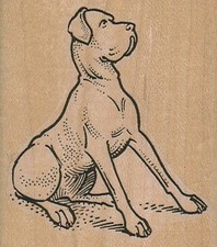 Sitting Great Dane 2 1/4 x 2 1/2" Rubber Stamp, Dog Stamp, Great Dane