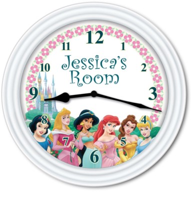 Princess PERSONALIZED Wall Clock - Disney Cinderella Belle Ariel Jasmine - GIFT