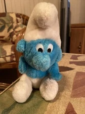 Vintage Peyo Smurf - Wallace Berrie & Co.- Stuffed Plush Smurf Doll - 1980
